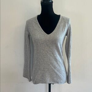 THEPERFEXT Cashmere Light Gray Knit Top